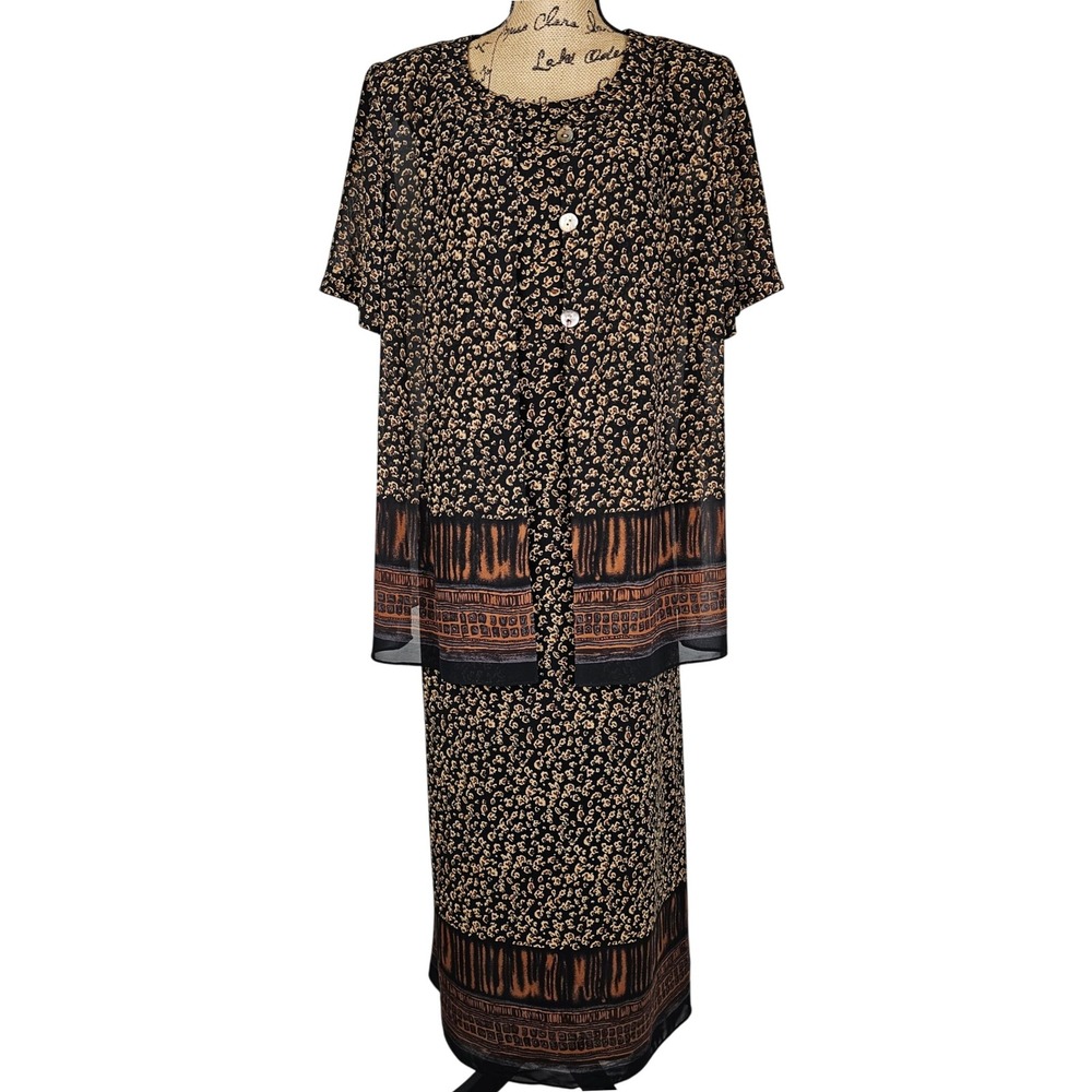 Cynthia Howie Maggy Boutique Woman Floral Print‎ Maxi Dress 14W Set
